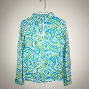 IBKUL Icifil Vented Mesh Long Sleeve Colorful Quarter Zip Sun Shirt UPF 50